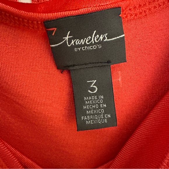 Chico's Travelers Soutache Cardigan Jacket Island Coral XL - Picture 7 of 12